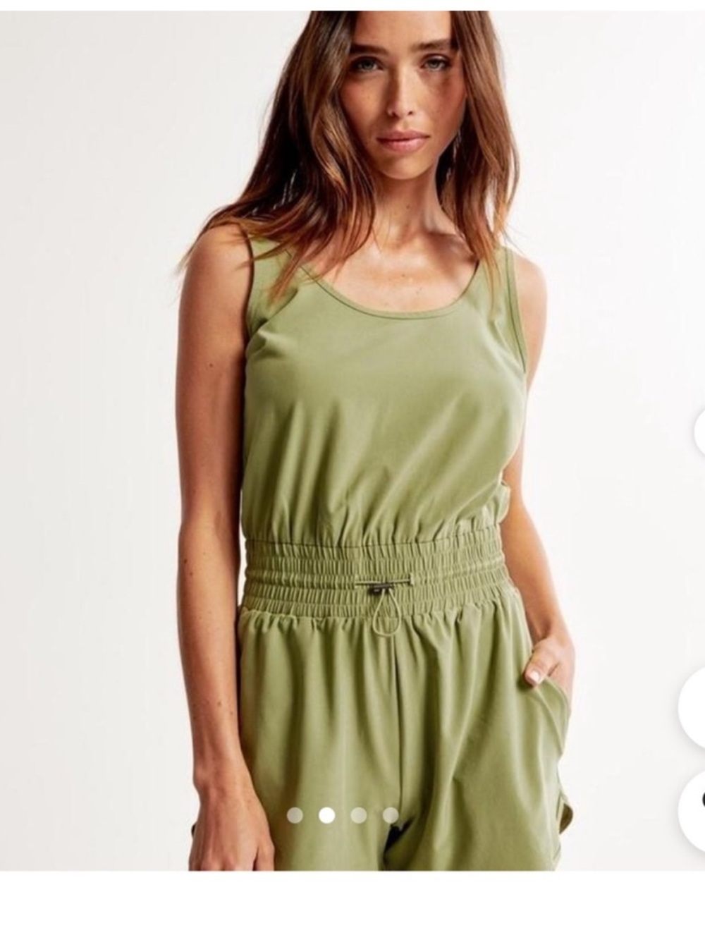 Abercrombie & Fitch Olive Green Smocked
Athleisure Romper Size Small Petite